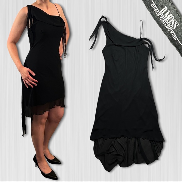 Tailor B. Moss Dresses & Skirts - Black Gauzy Y2K High-Low Asymmetrical Fairy Dress B. Moss Sleeveless Breezy
